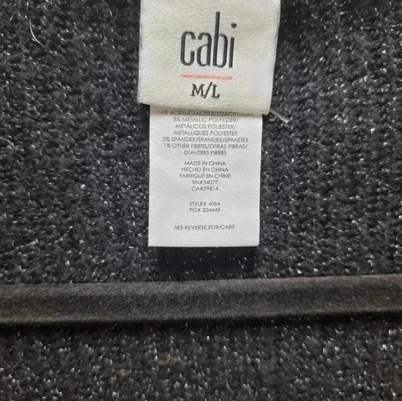 Cabi Luxury Sweater Poncho Limited Edition Metallic Knit Black Size Med/Large - Picture 4 of 4